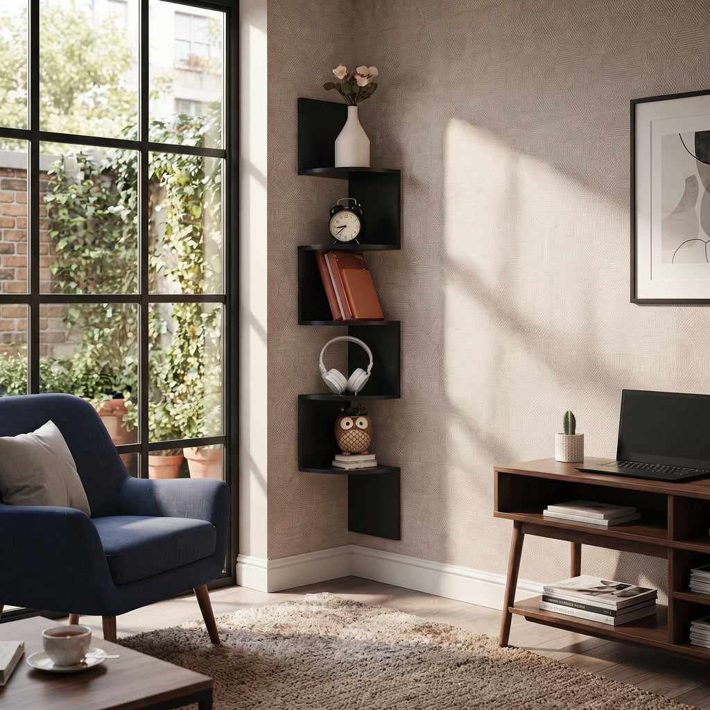 5-Tier Corner Wall Shelf Mount