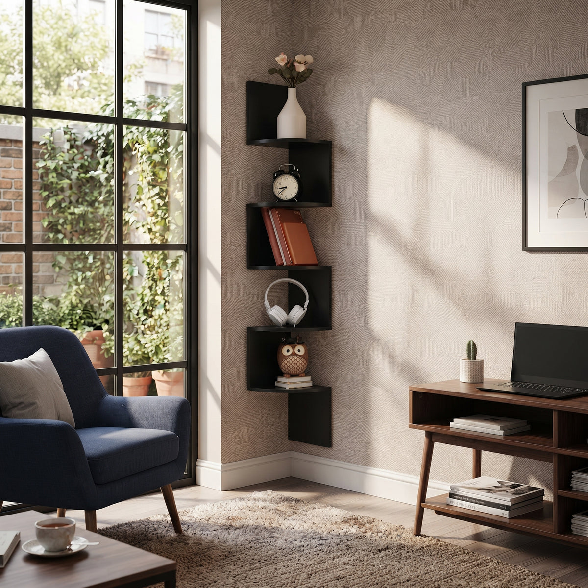 5-Tier Corner Wall Shelf Mount