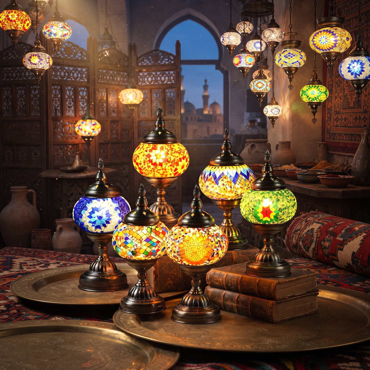 Handmade Turkish Table Lamp (Bulb Included)