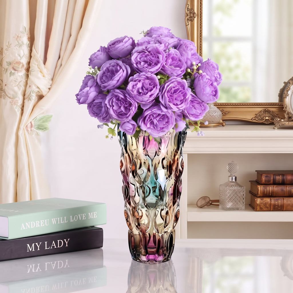 Elegant Modern Glass Vase Swirling Design