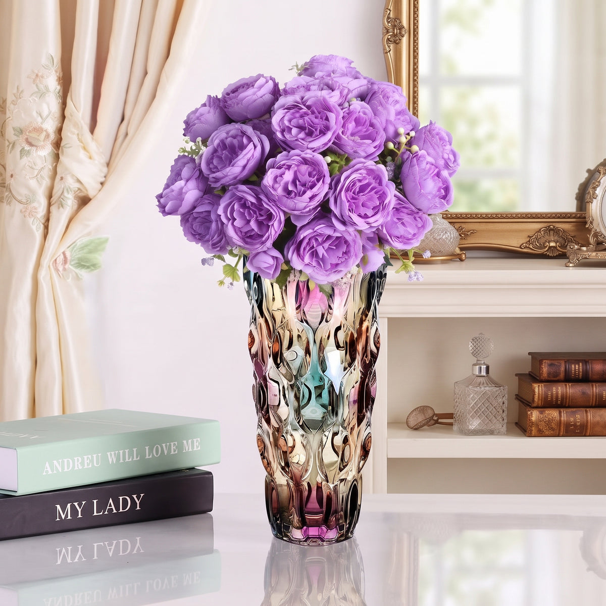 Elegant Modern Glass Vase Swirling Design