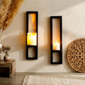Black Wooden Wall Candle Holders Shelves