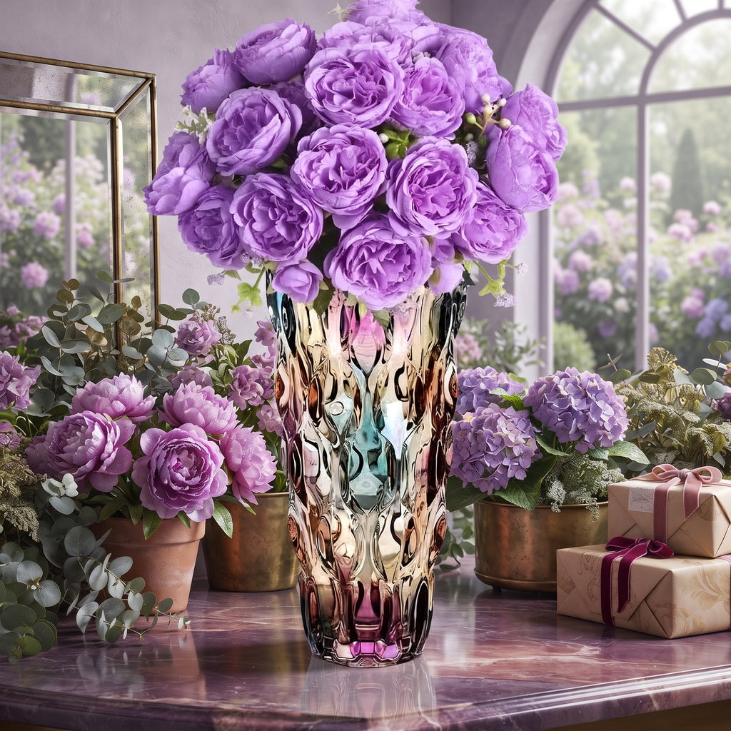 Elegant Modern Glass Vase Swirling Design