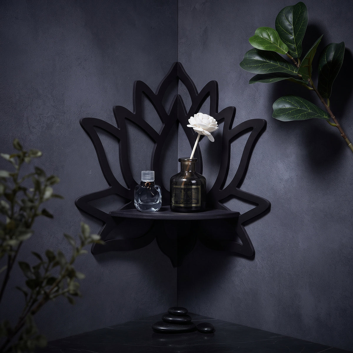 Wooden Lotus Candle Holder Wall Rack