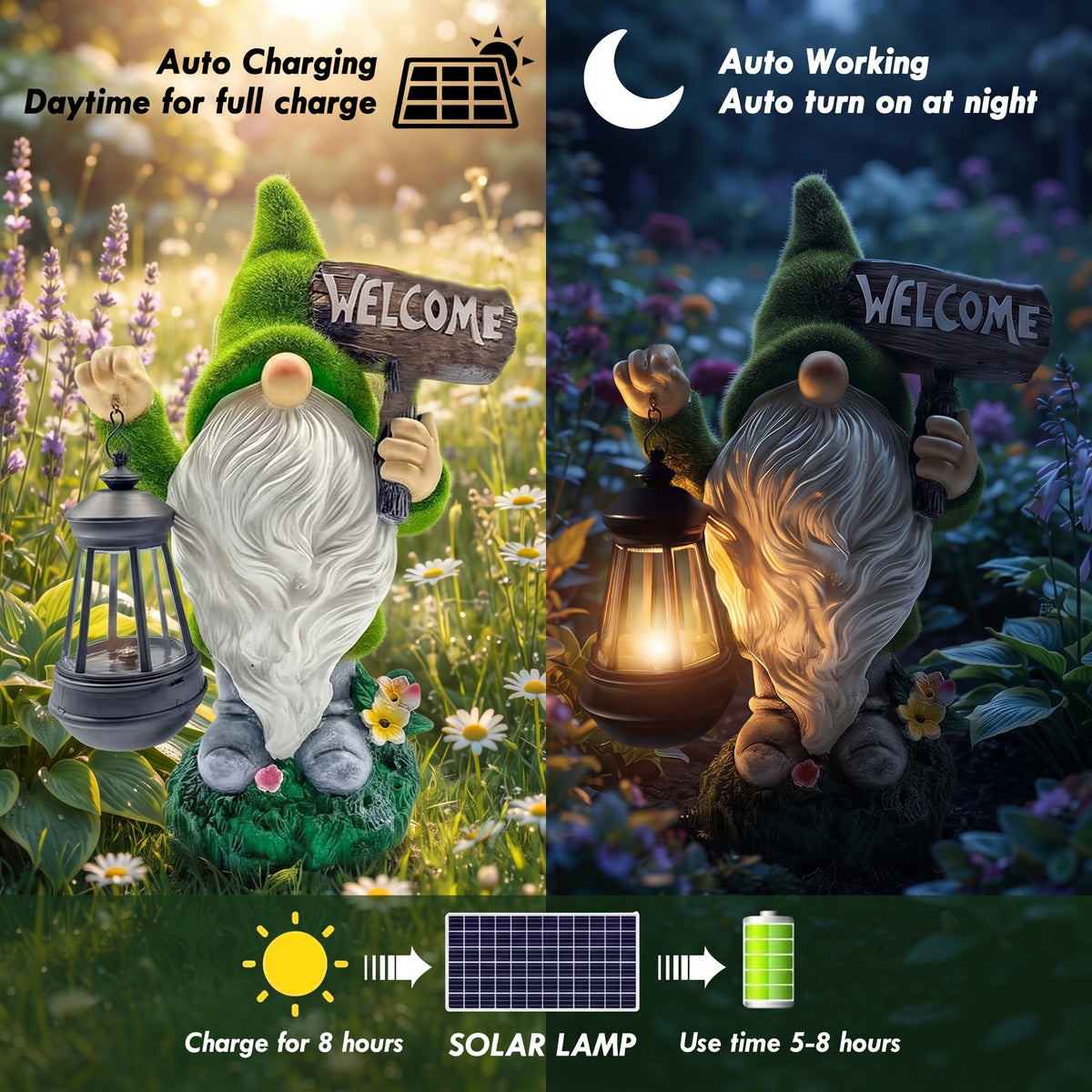 Garden Gnome Statue Outdoor Decor