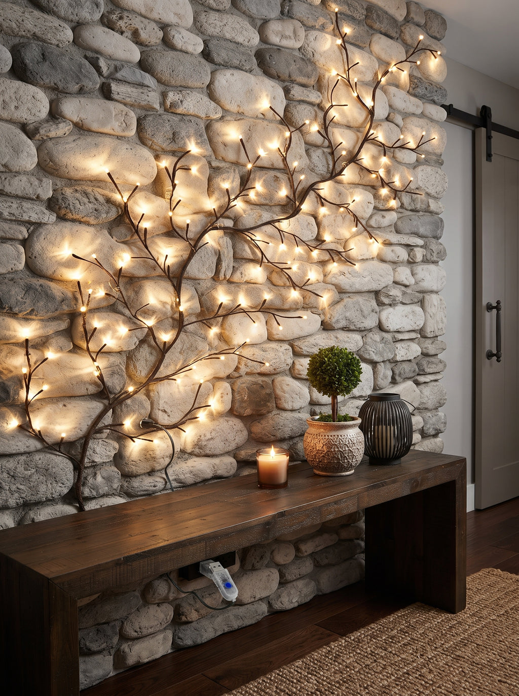 Birch Tree Willow Vine Lamp