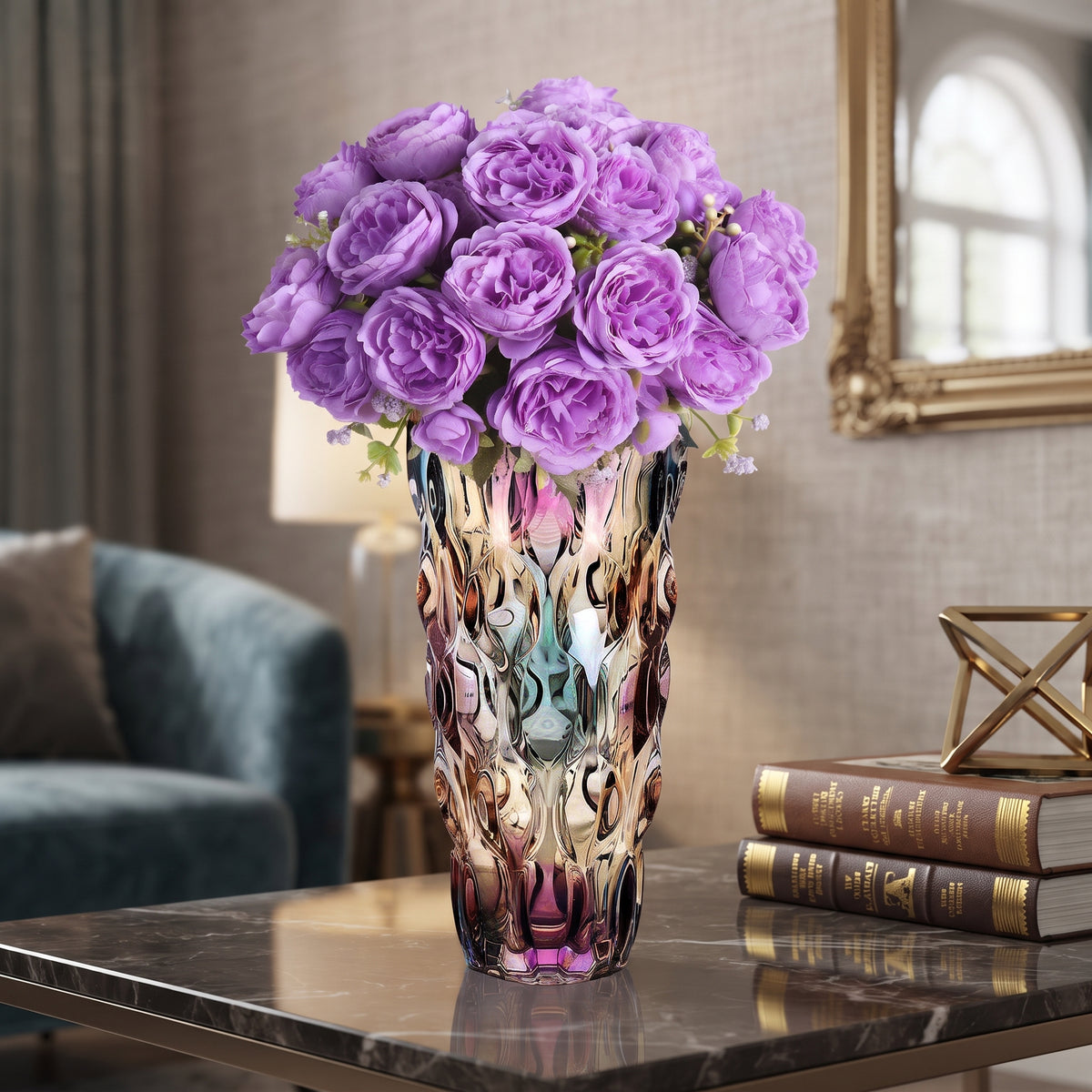 Elegant Modern Glass Vase Swirling Design