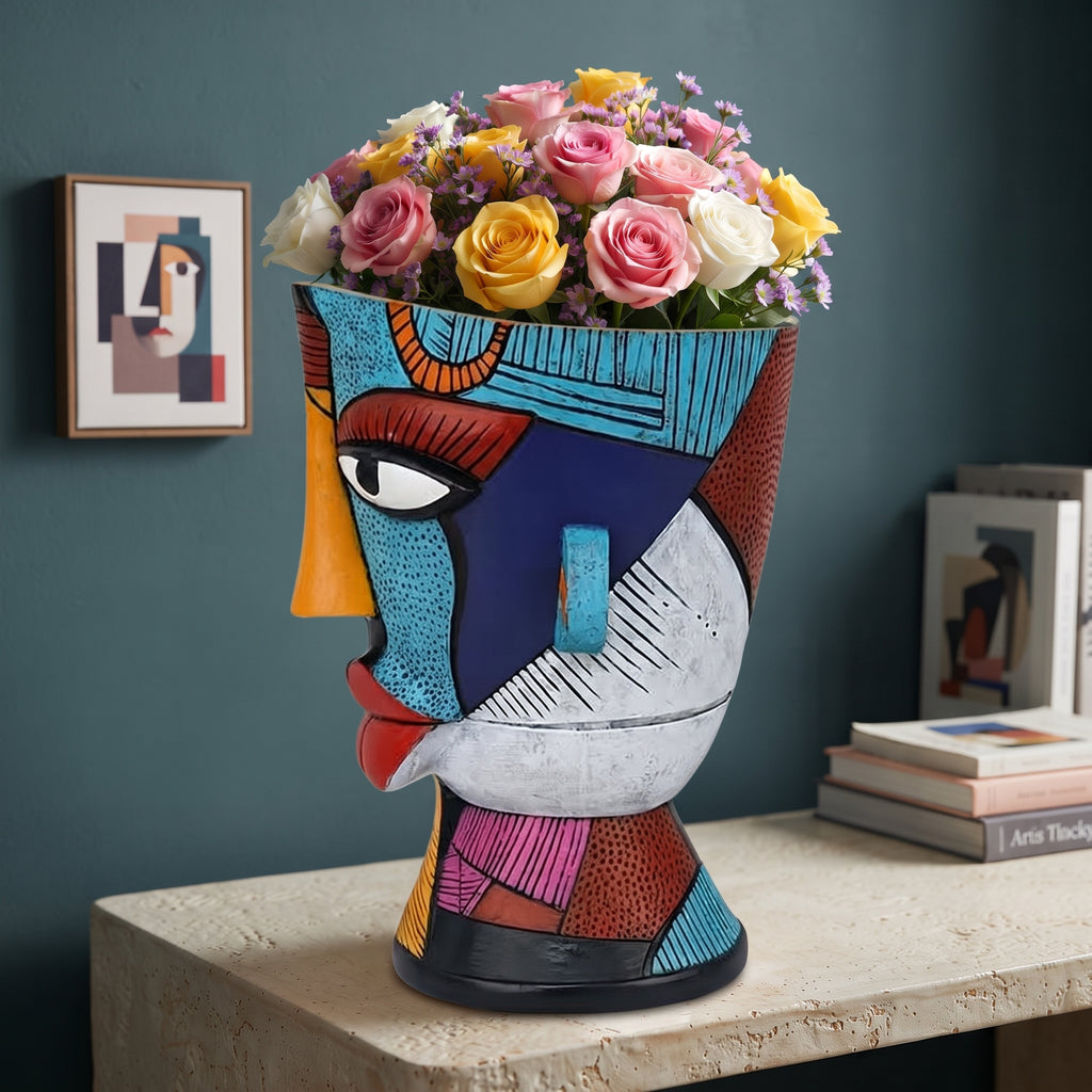 fashionable Cool Face Art Flowerpot Unique Style