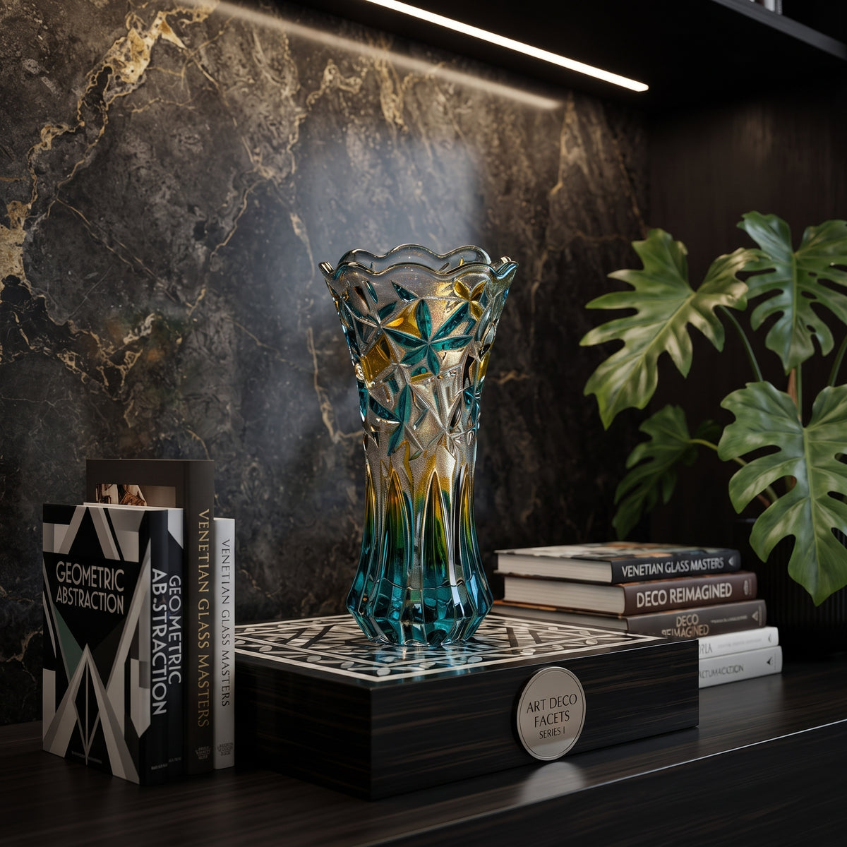 Luxury Crystal Glass Flower Vase with Bell