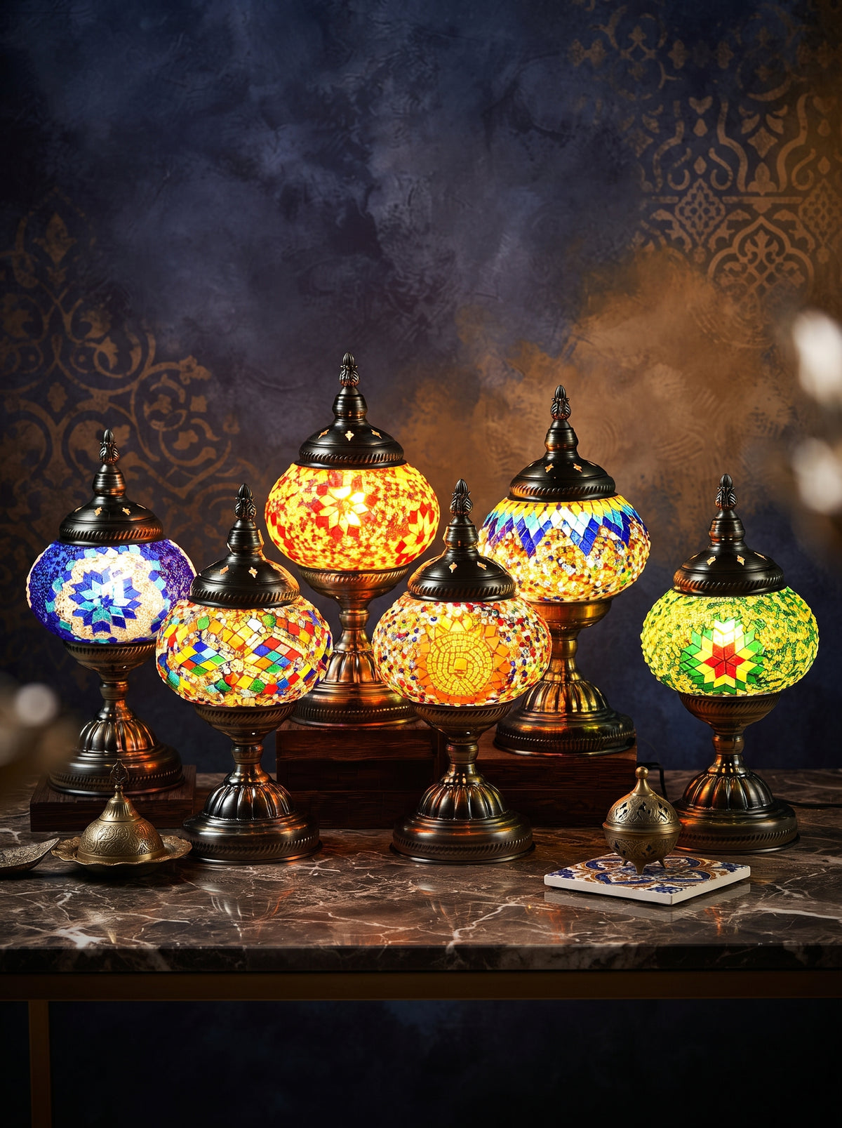 Handmade Turkish Table Lamp (Bulb Included)
