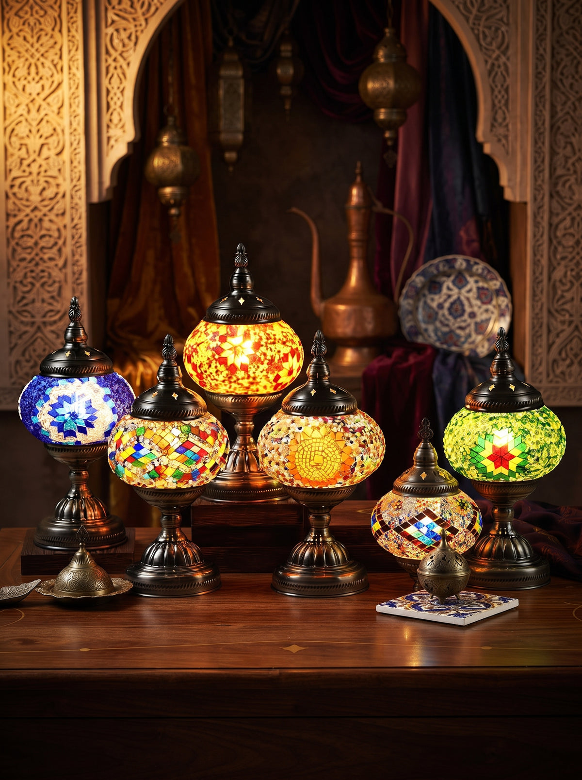 Handmade Turkish Table Lamp (Bulb Included)
