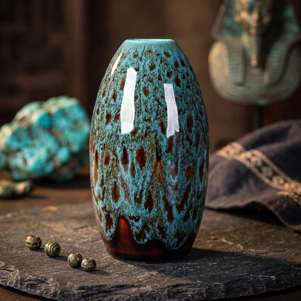 Bohemian Style Blue Ceramic Vases