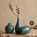 Bohemian Style Blue Ceramic Vases