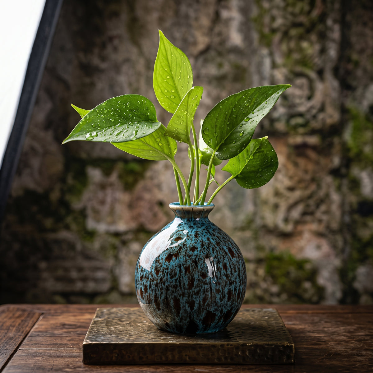Bohemian Style Blue Ceramic Vases
