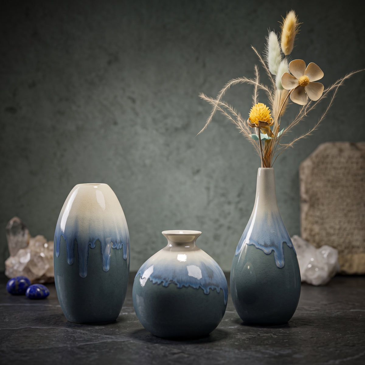 3 Pcs Modern Boho Ceramic Vase Set