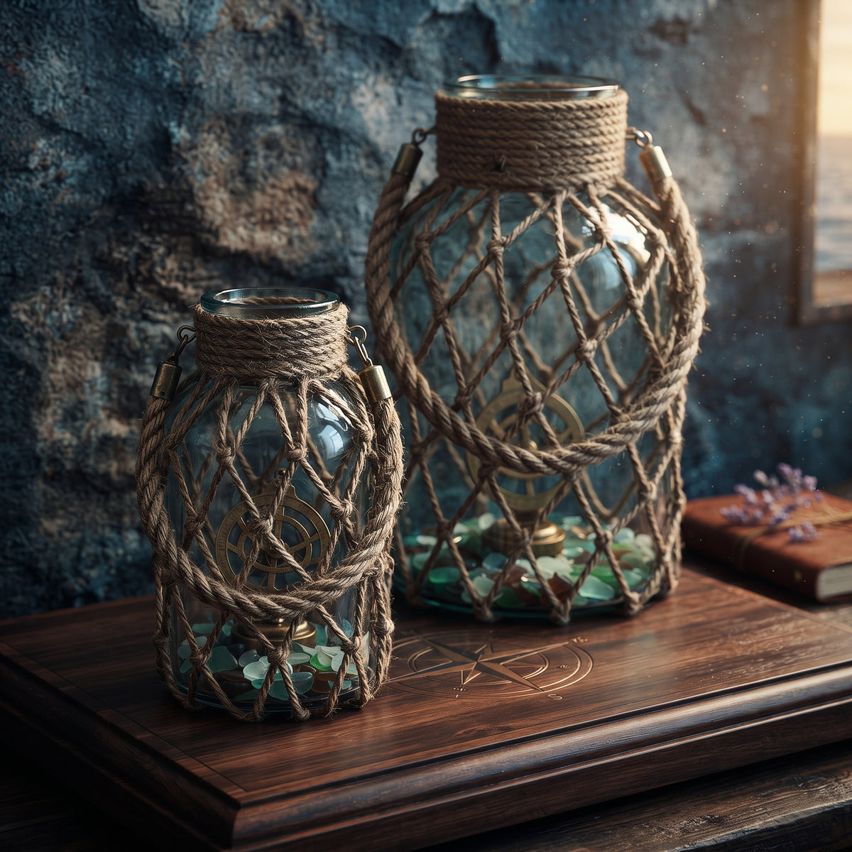 Handwoven Transparent Glass Vase Mesh Net