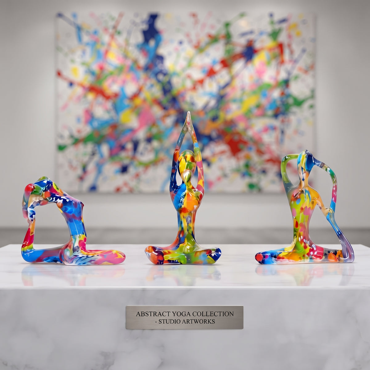 printing abstract colorful yoga Sculpture