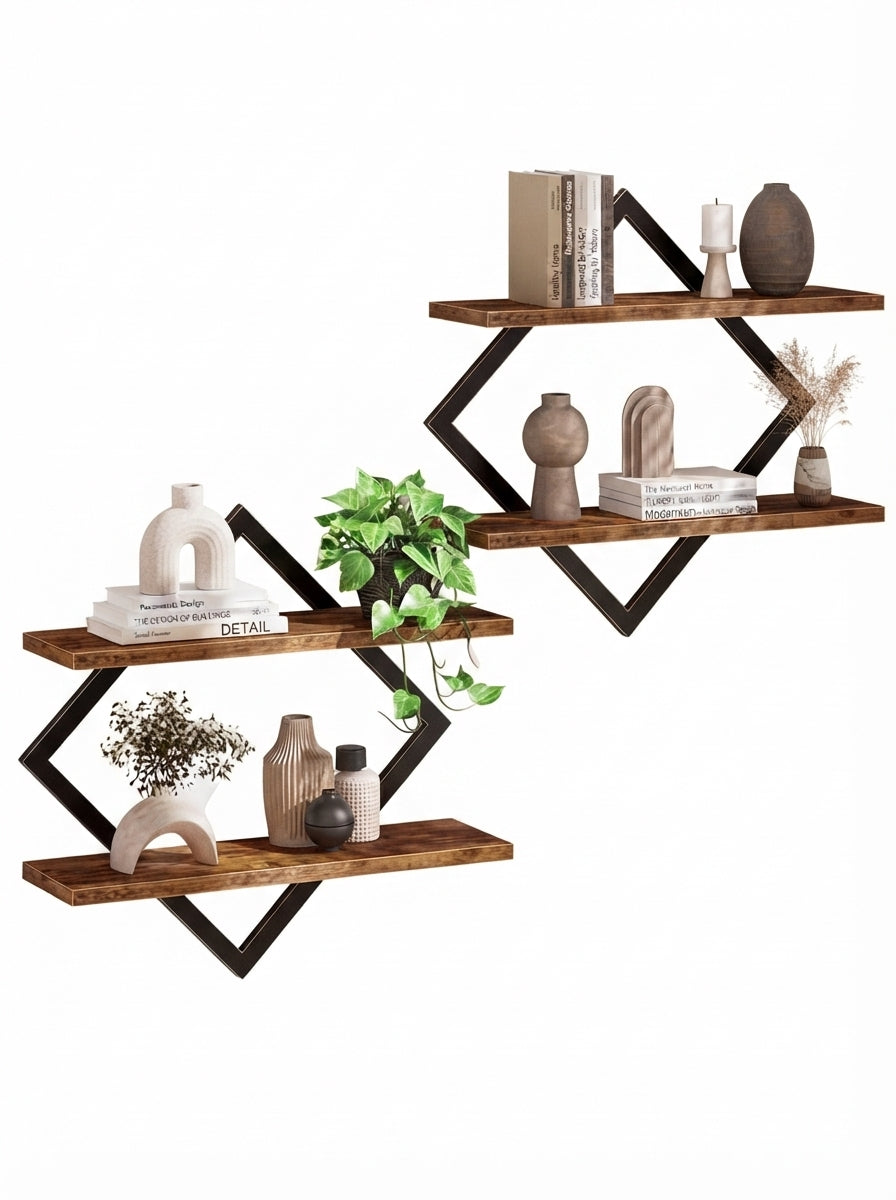 2/4pcs Double Layer Wall Shelf