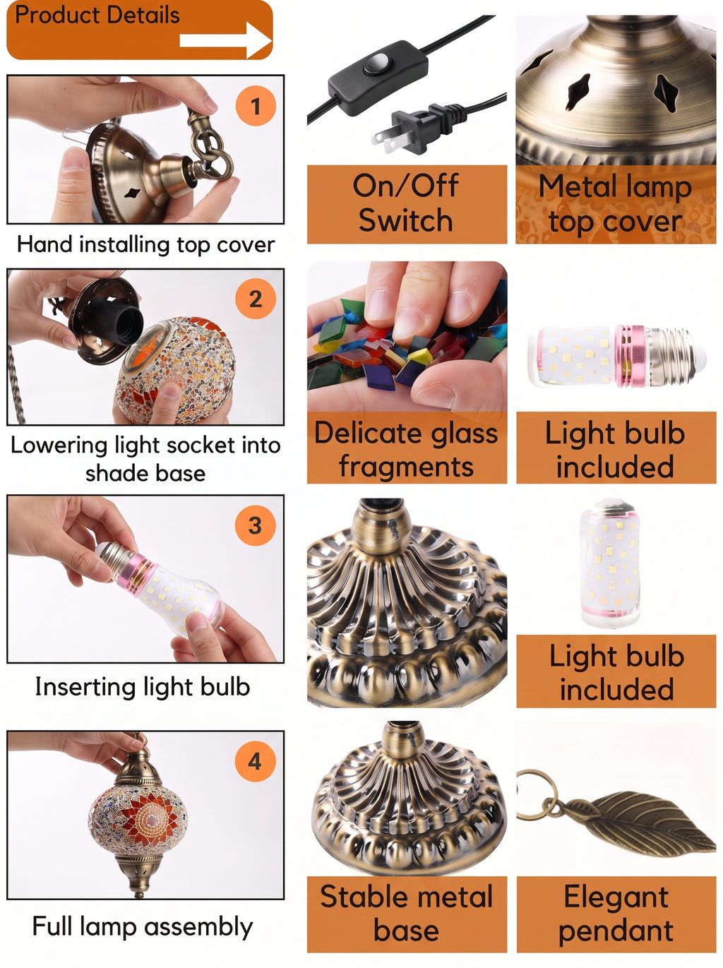 Handmade Turkish Table Lamp (LED Bulb Included)