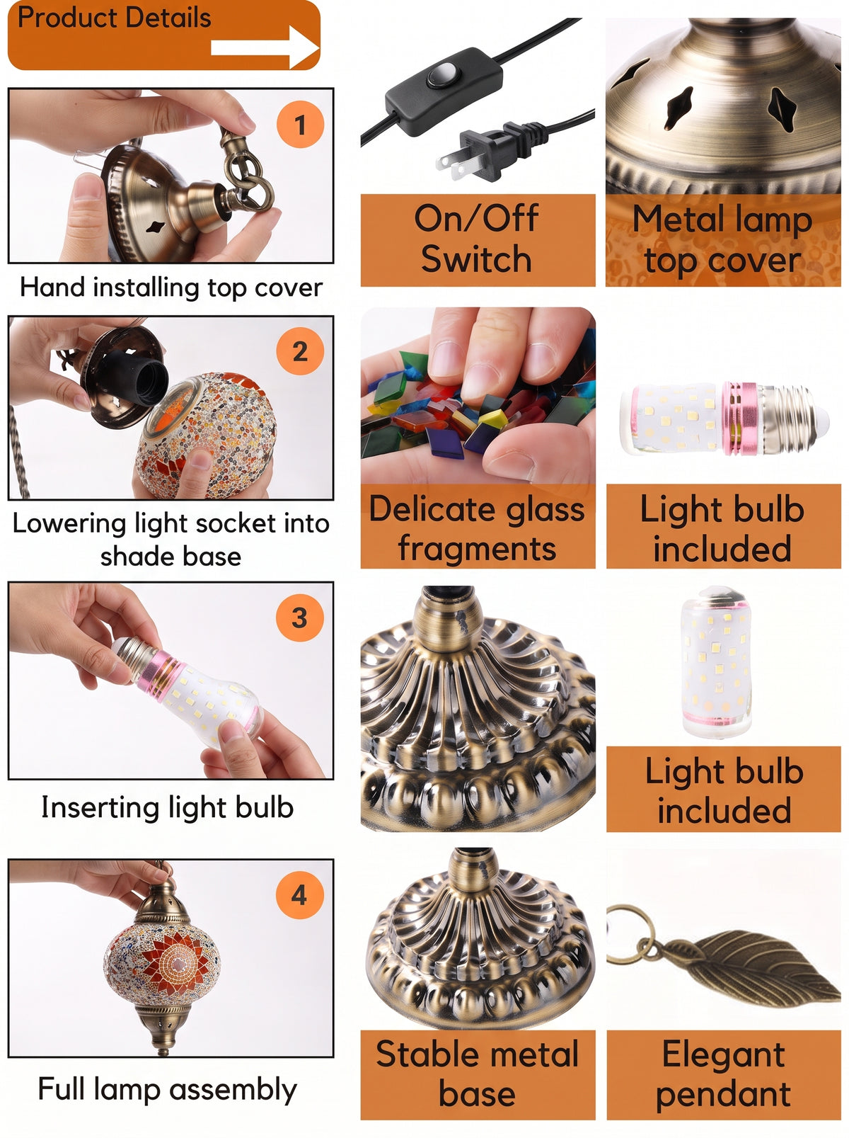 Handmade Turkish Table Lamp (LED Bulb Included)