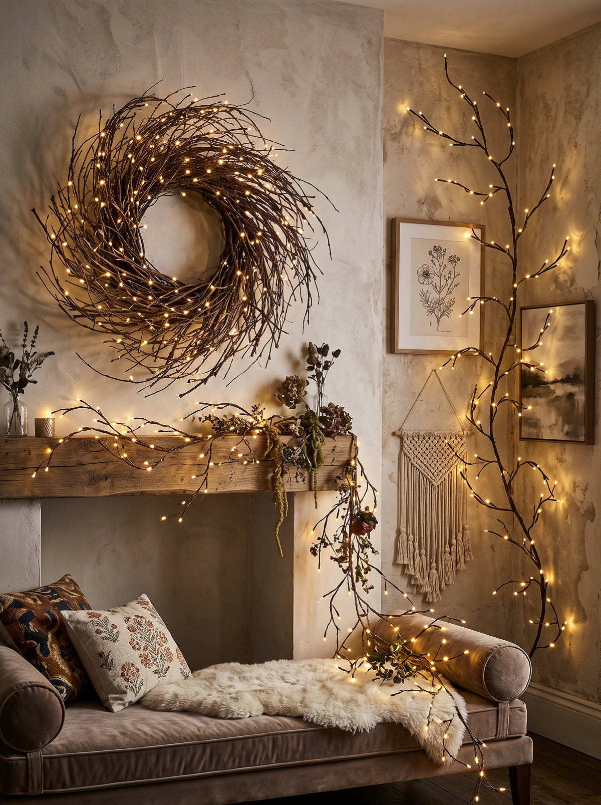 Birch Tree Willow Vine Lamp
