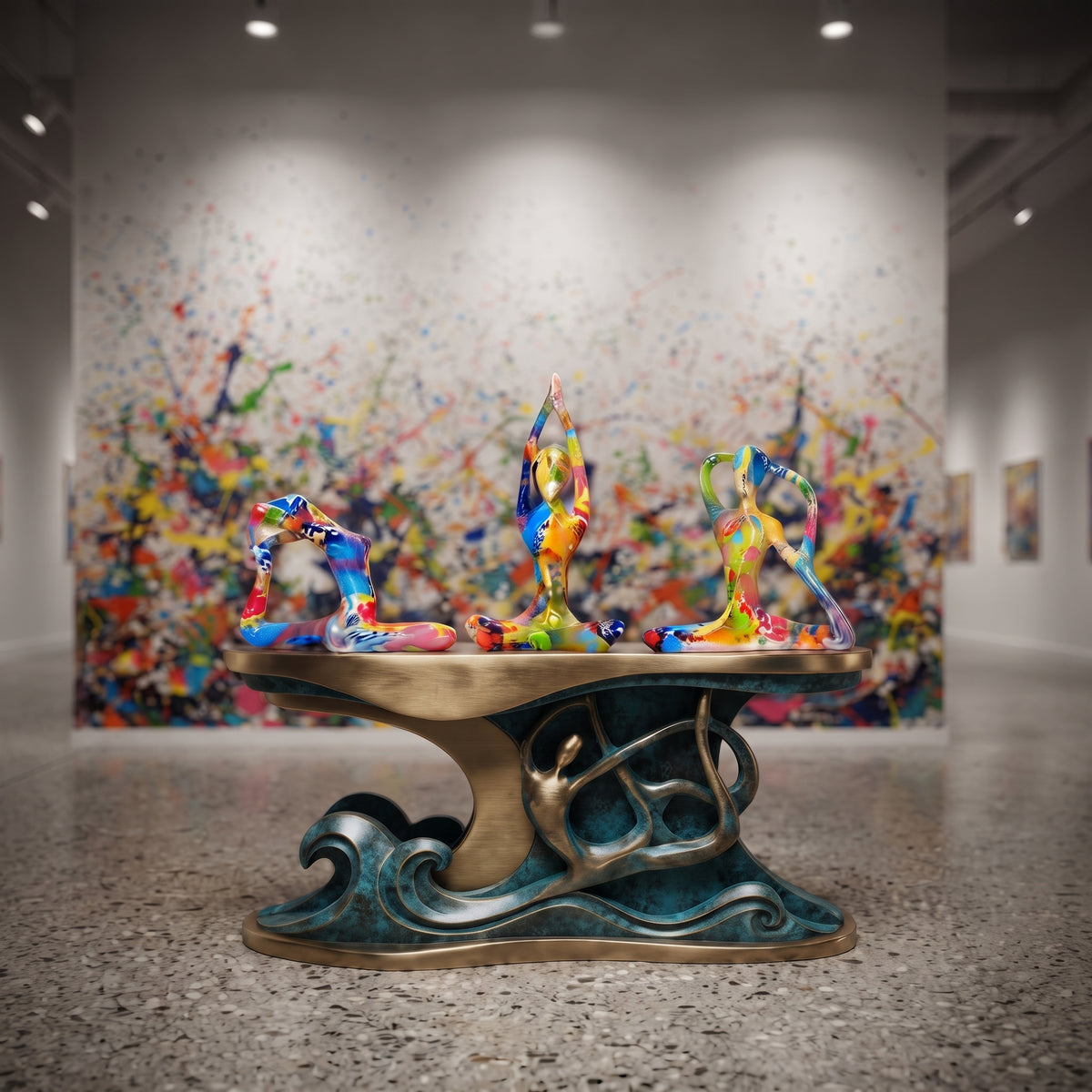 printing abstract colorful yoga Sculpture