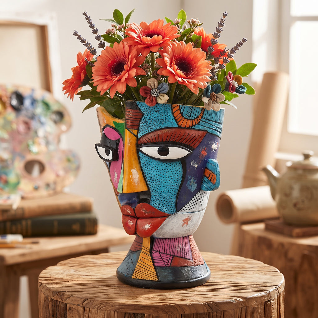 fashionable Cool Face Art Flowerpot Unique Style