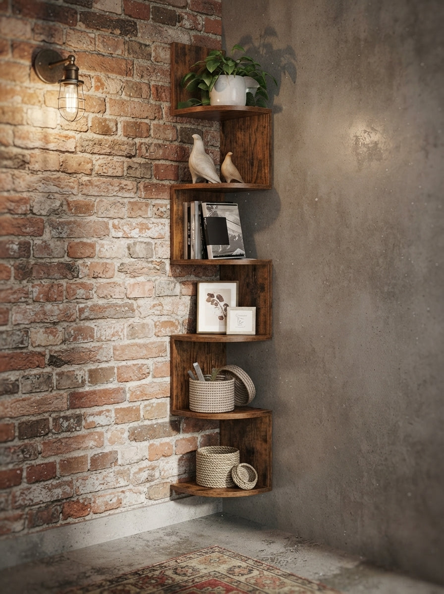 5-Tier Corner Wall Shelf Mount