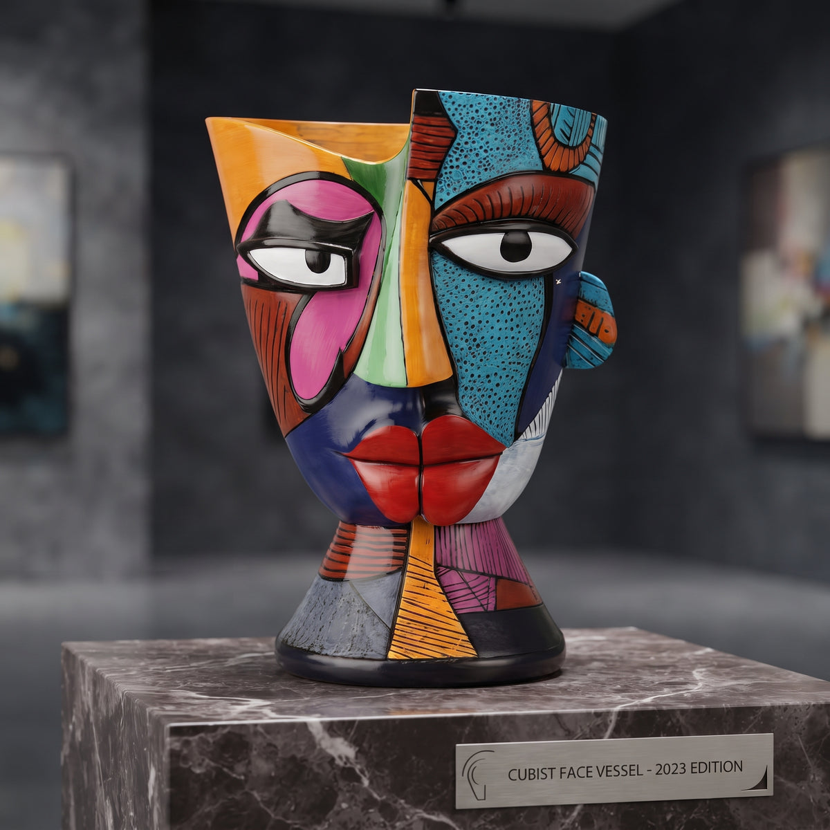 fashionable Cool Face Art Flowerpot Unique Style