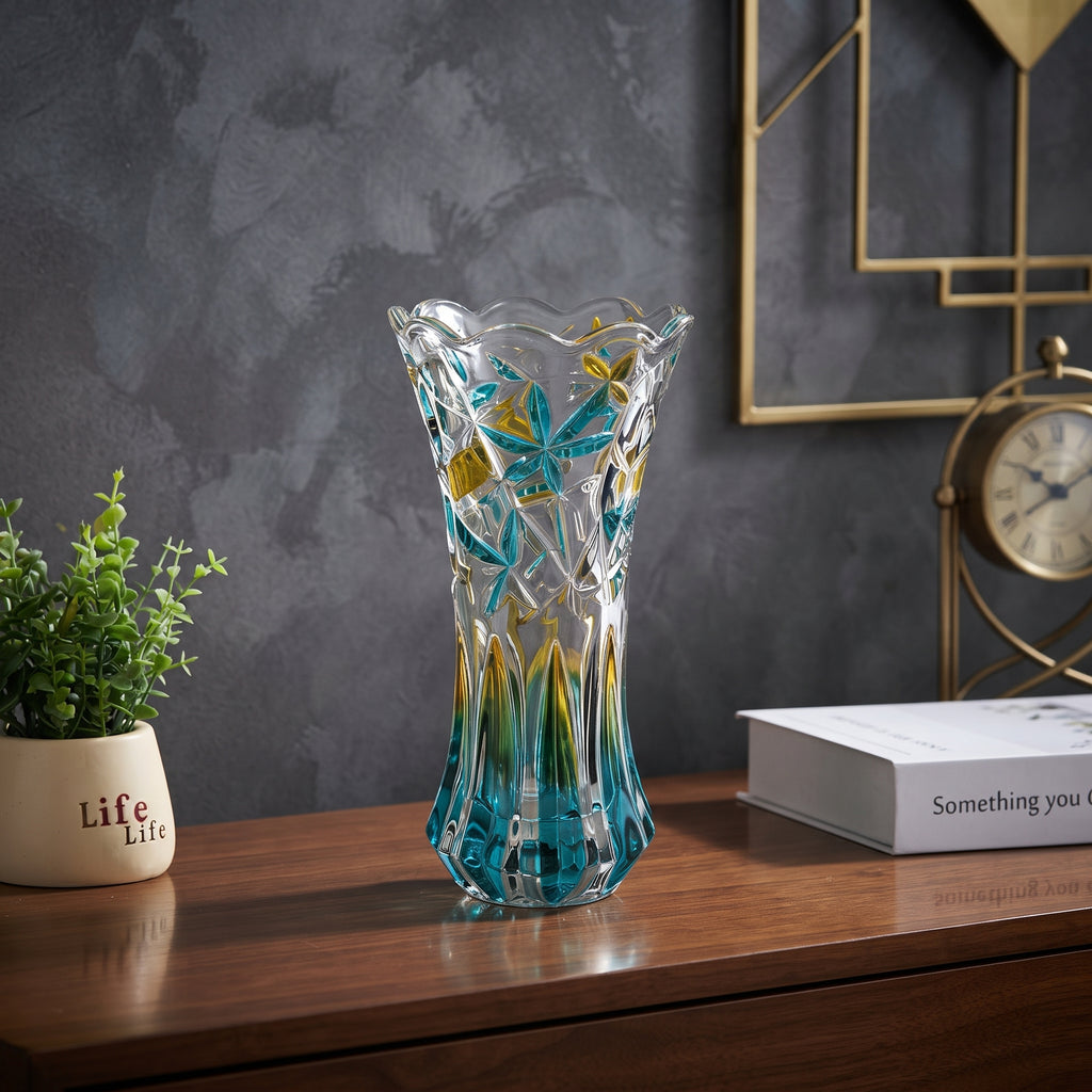 Luxury Crystal Glass Flower Vase with Bell