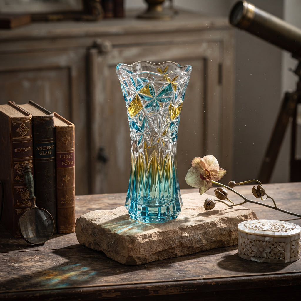 Luxury Crystal Glass Flower Vase with Bell