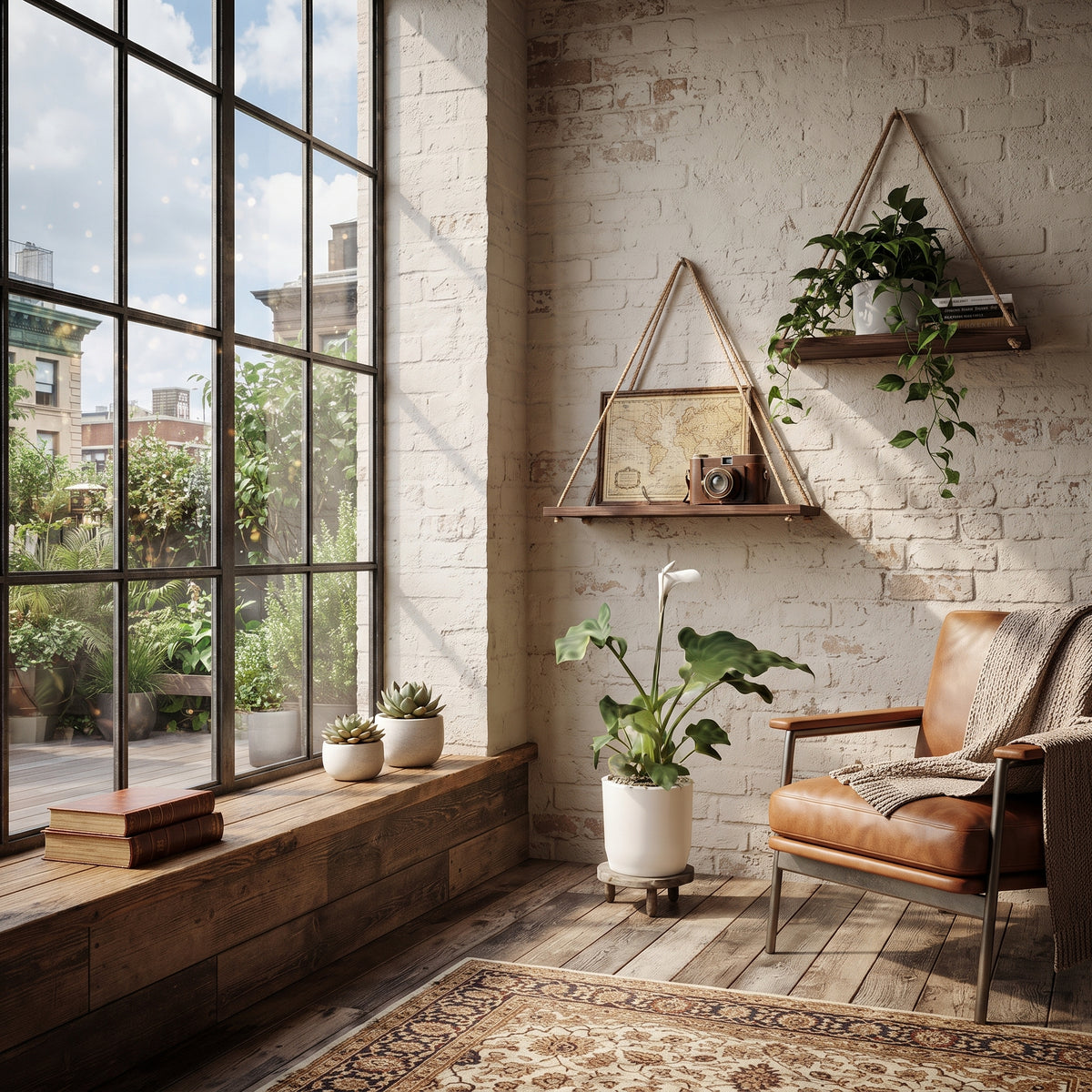 Wood Hanging Shelves Plant Flower Pot Tray